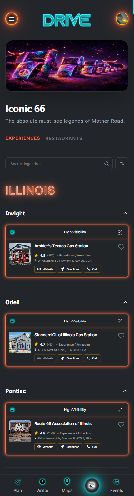Route 66 App Screen 12
