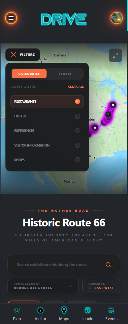 Route 66 App Screen 18