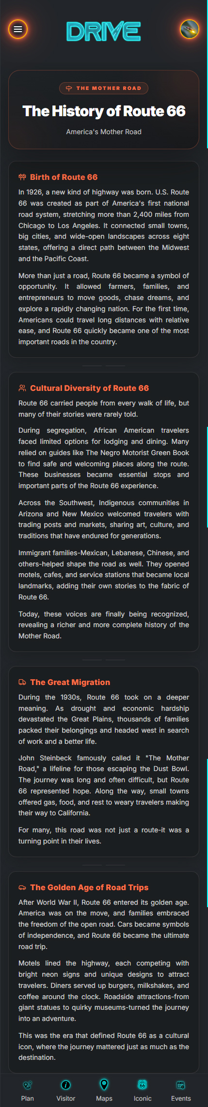 Route 66 App Screen 19