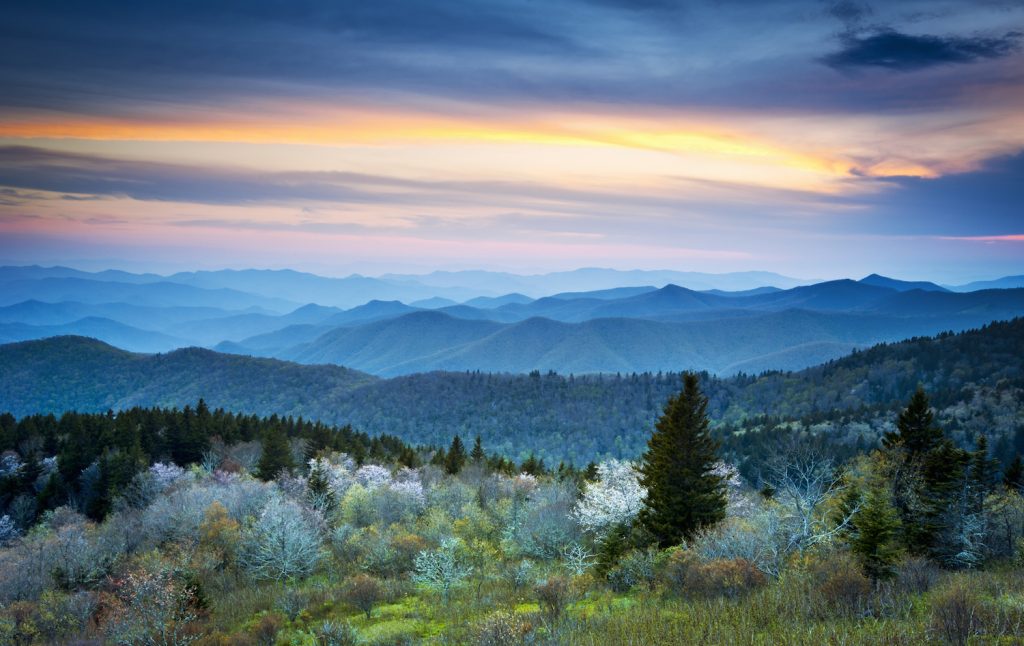 Scenic Blue Ridge Parkway Appalachians Smoky Mountains Spring Landscape 