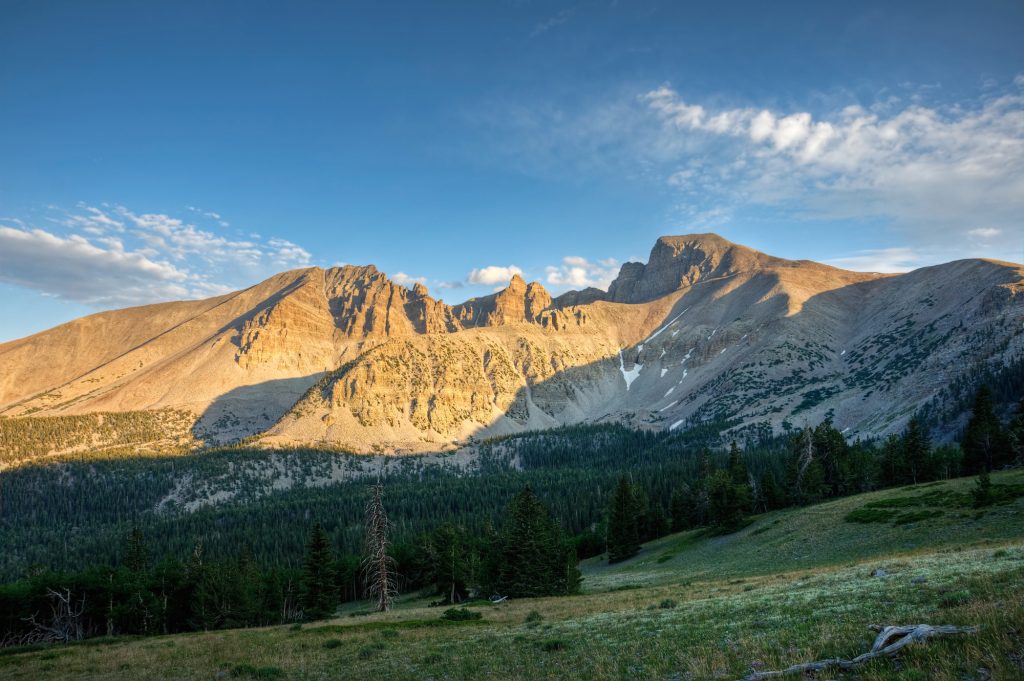 Wheeler Peak stands over Great Basin National Park Nevada.