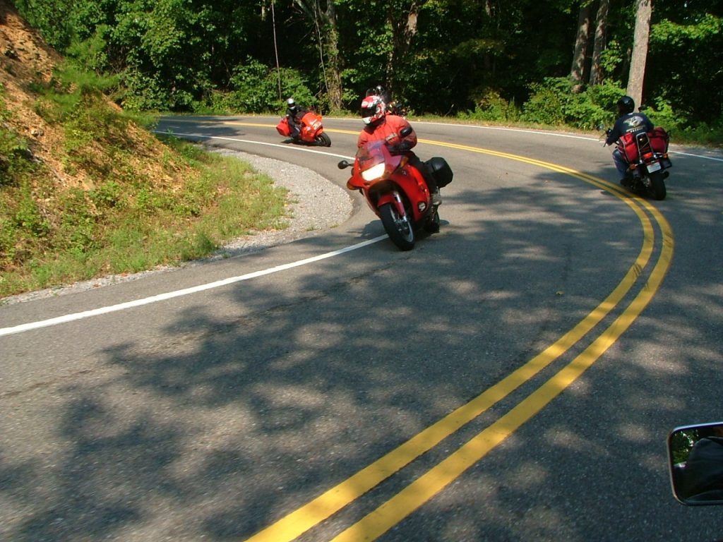Motorcycles on Tail of the Dragon Road