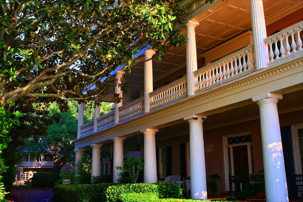 Beautiful historic plantation home in Charleston South Carolina in morning light. Stunning!