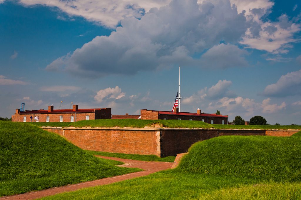 Inside Fort McHenry, Baltimore, MD.