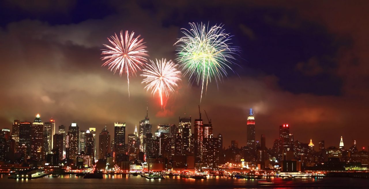 The Mid-town Manhattan Skyline firework 
