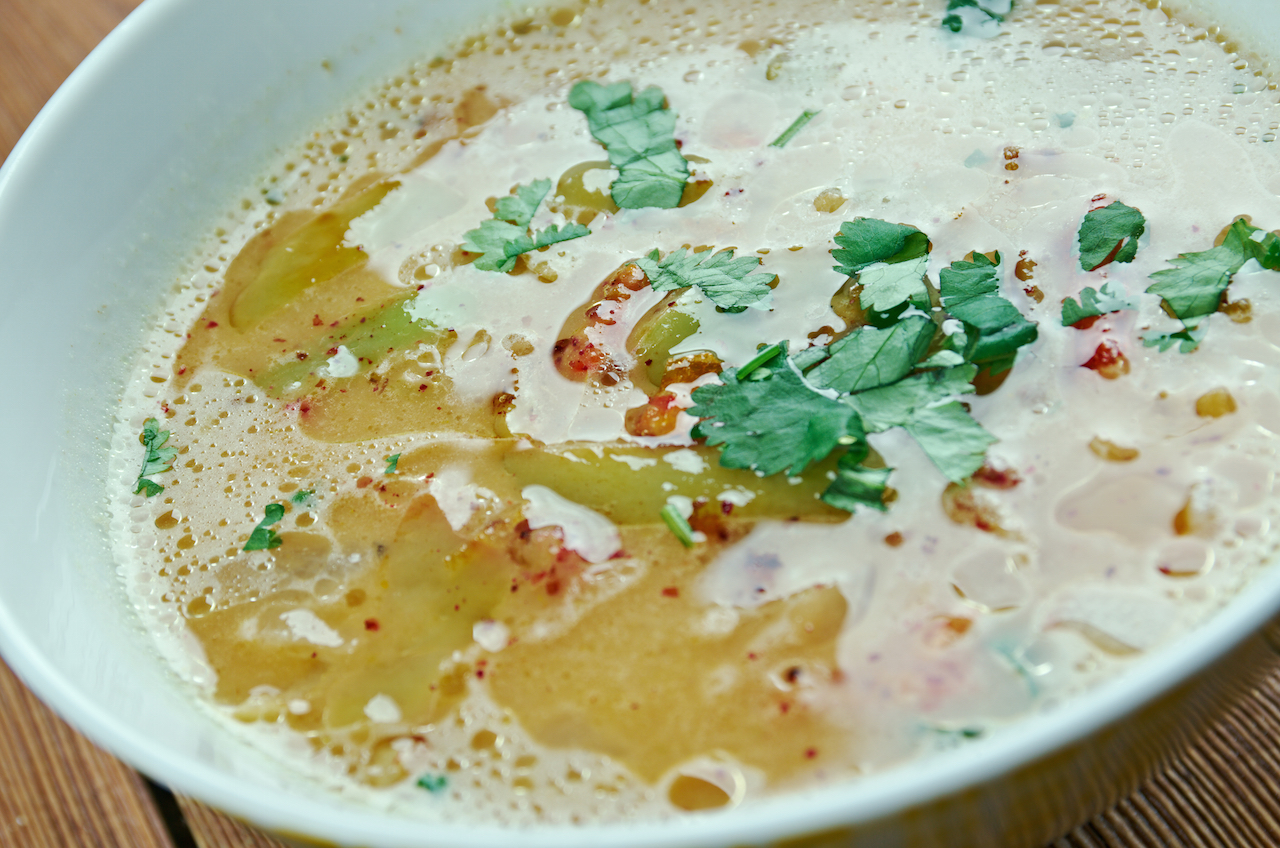 close up of chicken tortilla soup