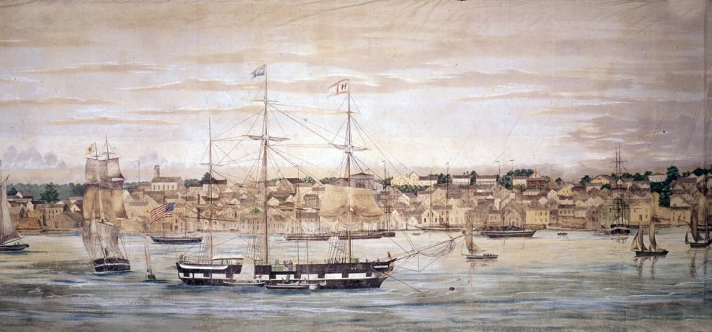 Painting of a "Grand Panorama of a Whaling Voyage"