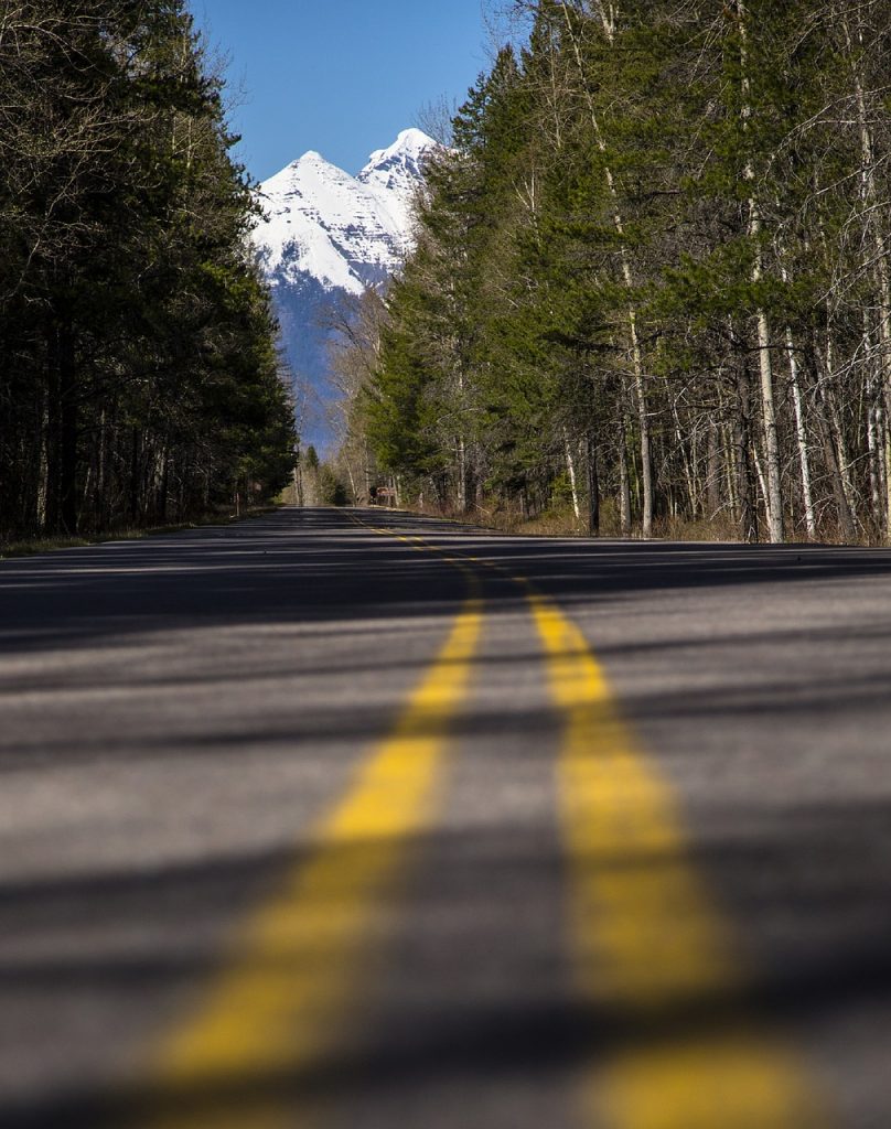 roadside view of Glacier National Park