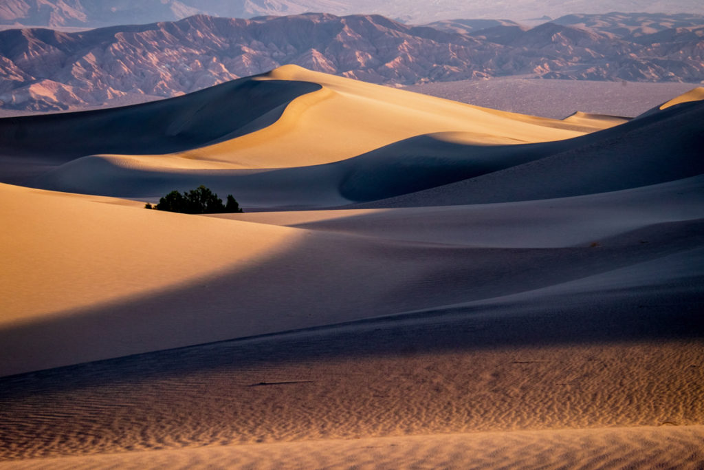 Miles of sand dunes inside Death Valley National Park 